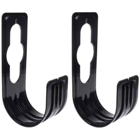 Bardusch-Lot de 2 supports de tuyau d'arrosage - Support de tuyau d'arrosage, crochet de tuyau, support de rangement de tuyau, support de tuyau flexible, crochet de tuyau pour jardin extérieur, noir (1/4)