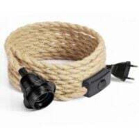 Bardusch-Câble en lin à deux conducteurs de 4,5 m de long avec douille E27 et interrupteur pour lampes DIY (ampoule non incluse) (1/5)