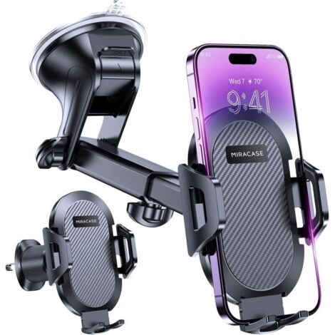 Bardusch-Support téléphone voiture 4-en-1 2025, ventouse militaire + bouches d’aération, rotation 360°, 4–7" (1/4)