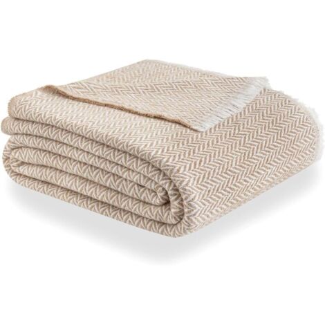 Bardusch-Couverture coton extra doux 68140cm, quatre saisons, multi-usages, beige arena