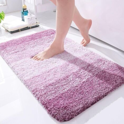 Bardusch-Tapis de Salle de Bain Doux, 40 x 60 cm, antidérapant, Lavable, Moelleux à Poils Longs, en Microfibre absorbante, Violet (1/5)
