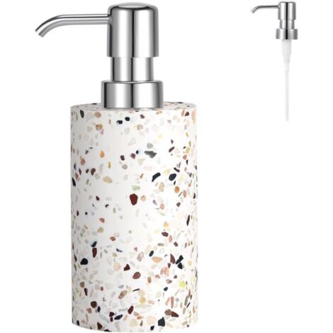 Bardusch-Distributeur savon résine cylindrique, pompe liquide rechargeable, style terrazzo, bain/cuisine (1/5)