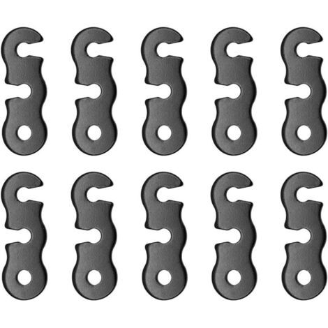 Bardusch-10 Pcs tendeurs de Corde en Alliage d'aluminium pour Tente de Camping Pique-Nique (Noir) (1/5)