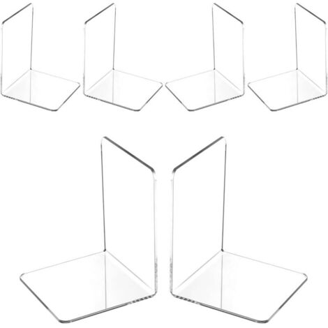 Bardusch-6 serre-livres acrylique transparents décoratifs pour bureau et école (1/4)