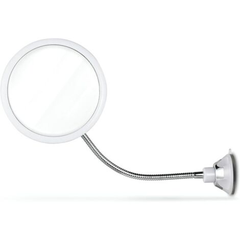Bardusch-Miroir de douche rond sans buée de 17 cm, col de cygne réglable, pivotant 360°, ventouse puissante, incassable (1/5)
