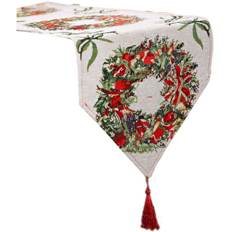 Bardusch-Chemin de Table de Noël Père Noël Vacances Petite Commode Décorations de Nappe pour la Maison Salle à Manger Style 2 (1/2)
