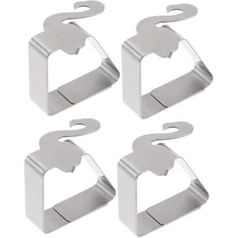 Bardusch-4 pinces fixation inox – clips antidérapants – design créatif/pratique – cuisine/restaurant/événements extérieurs (1/5)