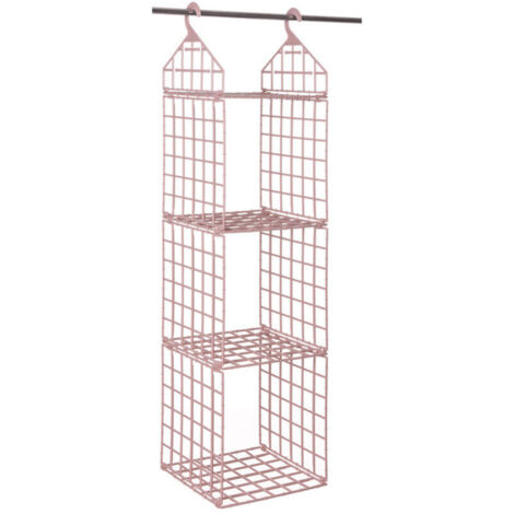 Bardusch-Organiseurs de placard suspendus pliables, réglables et séparables à 3-5 niveaux avec panier de rangement (rose) - 3 spécifications///// (1/5)