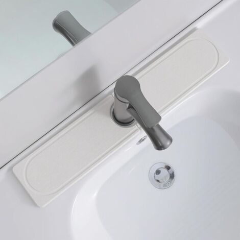Bardusch-Tapis robinet diatomite 50×10 cm blanc, séchage rapide, cuisine/sdb. (1/4)
