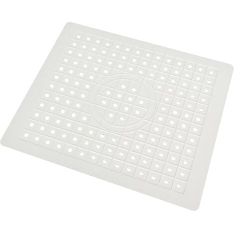 Bardusch-Tapis évier caoutchouc 31,5×26,2 cm blanc, antidérapant/pliable, anti-rayures. (1/4)