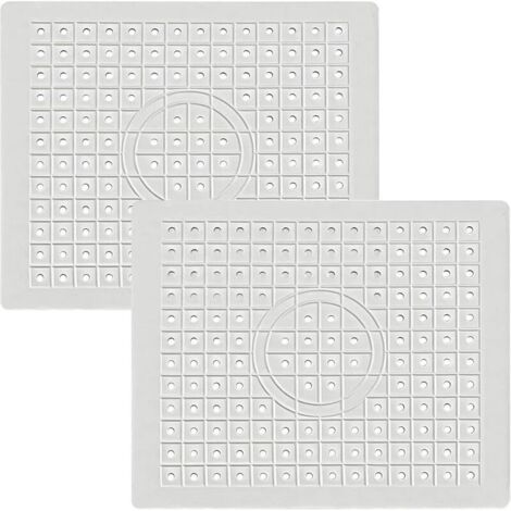 Bardusch-2 tapis fond évier caoutchouc 26×31 cm blanc, découpables, protection. (1/4)