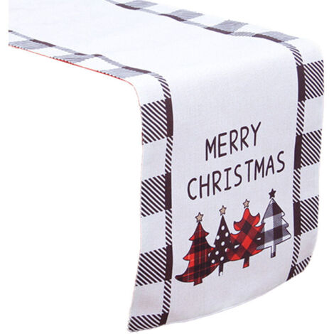 Bardusch-Chemin de table sur le thème de Noël brodé rouge sur le thème de Noël style 2 (1/2)