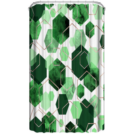 Bardusch-Rideau de douche moderne vert sauge pour salle de bain, rideau de bain imperméable à motif géométrique, ensemble de rideaux de douche en tissu abstrait pour la décoration intérieure (1/5)