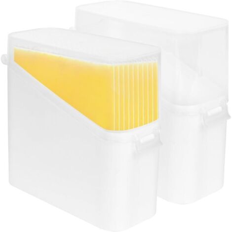 Bardusch-2 récipients fromage plastique avec couvercle rabat transparent, conservation beurre/fromage au frigo (1/5)