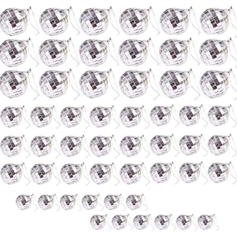 Bardusch-54 boules disco miroir 3 tailles, réfléchissantes pour sapin bar scène décoration (1/4)