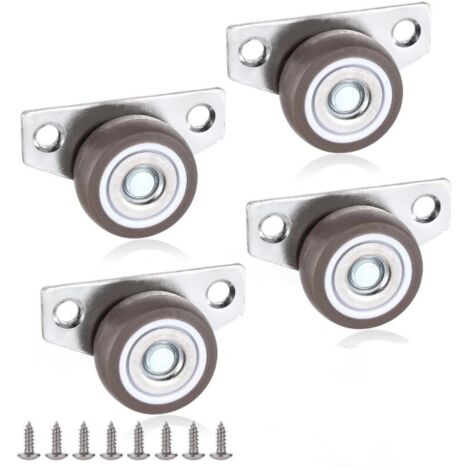 Bardusch-4 roulettes latérales fixes 32 mm gris foncé, montage latéral tiroirs/lits/petits meubles (1/5)