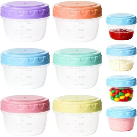 Bardusch-6 mini récipients 50 ml hermétiques, plastique, pour sauces/yaourts/snacks/fruits, compatibles congélateur (1/5)