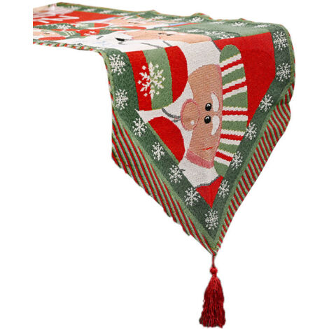 Bardusch-Chemin de Table de Noël Père Noël Vacances Petite Commode Décorations de Nappe pour la Maison Salle à Manger Style 1 (1/2)
