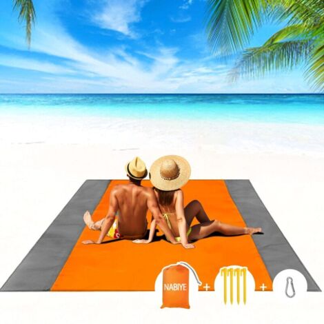 Bardusch-200210 cm Tapis Pique Niques Imperméable, Portable Tapis de Plage étanche au Sable Avec 4 Piquets pour Plage, Compact, Pic-nic, Le Jardin (1/5)