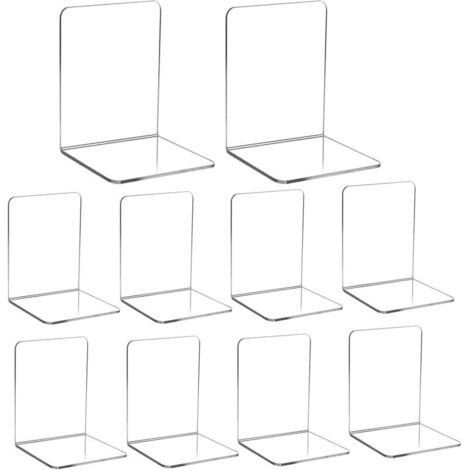 Bardusch-10 serre-livres acrylique transparents pour chambre et bibliothèque