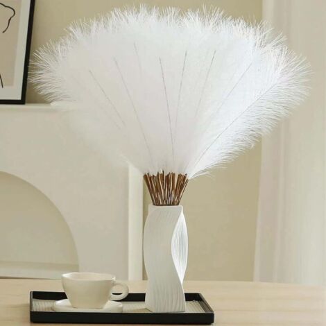 Bardusch-30 pampas artificielles séchées blanches de 55 cm, décoration boho pour mariage et maison (1/5)