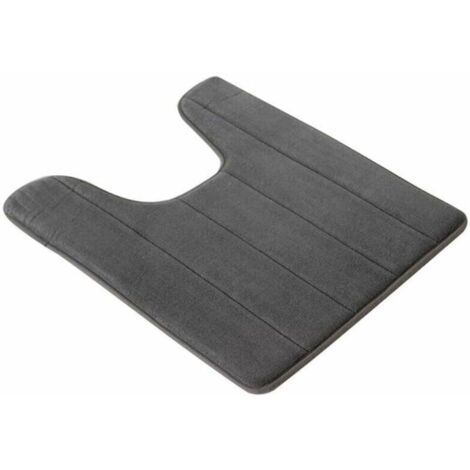 Bardusch-Tapis de toilette antidérapant en polaire corail pour salle de bain, tapis contour WC lavable, doux et absorbant (gris foncé)
