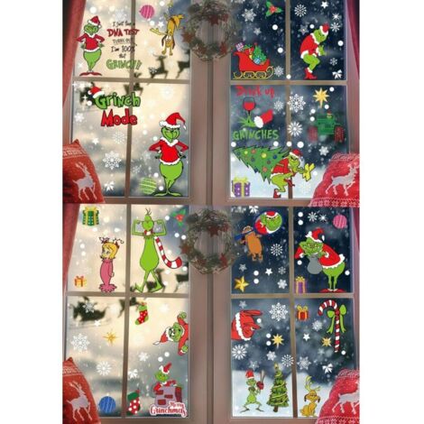 Bardusch-27autocollants Noël sur 9 feuilles, décor fenêtre pour maison, école et bureau (1/4)
