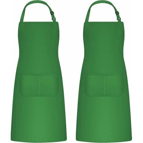 Bardusch-2 Pcs Tablier Cuisine Homme, Etanche Réglable Tablier pour Homme Femme, Chef Tabliers avec 2 Poches pour Cuisine, Tablier Cuisine Professionnel pour Cuisine, Jardinage, Restaurant (1/4)