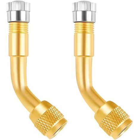 Bardusch-Lot de 2 Rallonges de Valve, Adaptateur et Angle de Valve (135 Degrés) pour Voiture, Moto, Vélo, Scooter (1/5)