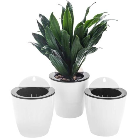 Bardusch-Lot de 3 Pots de jardinière Suspendus à arrosage Automatique Fenêtre de Jardin Verticale Montage Suspendu Herbes de Cuisine Balcon Balustrade Étagère Clôture Chambre Treillis (3Petit) (1/4)