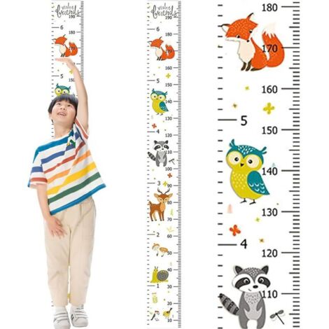 Bardusch-Règle hauteur enfants toise murale amovible toile 200x20 cm décoration chambre (1/5)
