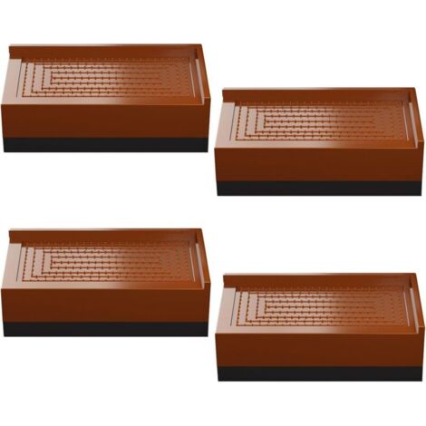 Bardusch-4 rehausseurs meubles rectangulaires marron – Hauteur +40 mm – canapé, table basse, armoire, lit, bureau (1/5)