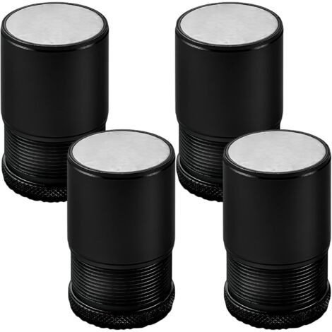 Bardusch-Lot de 4 Rehausseur de Meubles Réglable Métal, Rehausseur Pieds de Lit, Pieds de meubles pour Chaise, Table, Canapé, Caisson, Armoire de salle de bain, Noir, hauteur de 4.7cm-8cm