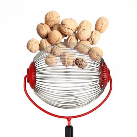 Bardusch-Ramasse noix et châtaignes – Outil de récolte manuel avec panier tournant flexible – Manche télescopique 82-122 cm – Acier au carbone (1/5)