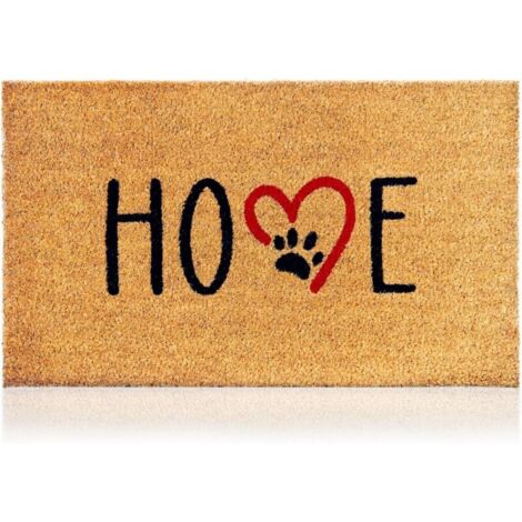 Bardusch-Paillasson empreintes chien fibre coco 70x40 cm, antidérapant PVC, entrée maison, couloir, design minimaliste (1/5)