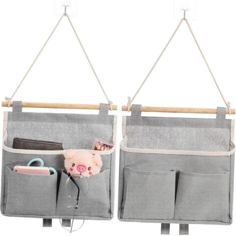Bardusch-2pièces Rangement Mural Suspendu avec Poches Paniers Suspendus pour Ranger Clés Et Petits Objets Design Mural pour Place (1/5)