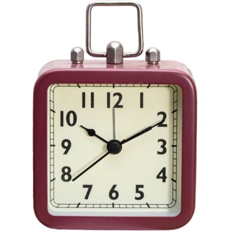 Bardusch-Horloge bureau carrée rouge – quartz – rétro minimaliste – silencieuse – chambre – design tendance (1/5)