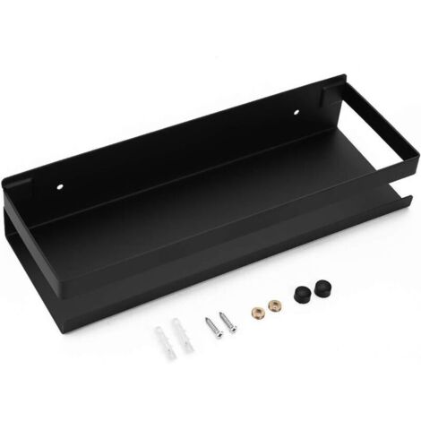 Bardusch-Étagère douche acier inoxydable flottante d’angle (30,5 cm), murale, noir, pour salle de bain/cuisine (1/5)