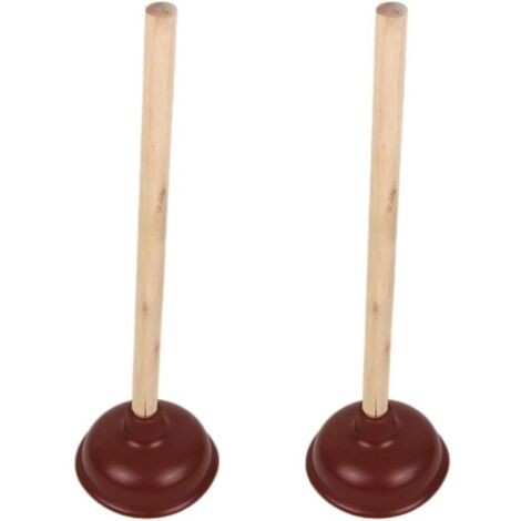Bardusch-Lot De 2 Ventouses pour Toilettes Domestiques Bâtonnets en Caoutchouc Lisse Marron (1/5)