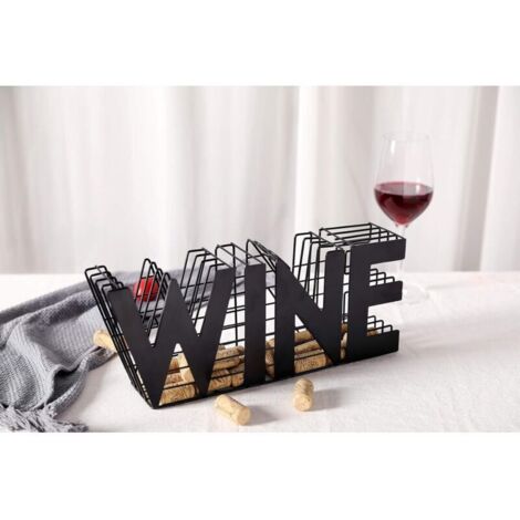 Bardusch-Porte-bouchon mural métal – longueur 34 cm – rangement bouchons + porte-verre – pour maison, cuisine, mariage (1/5)
