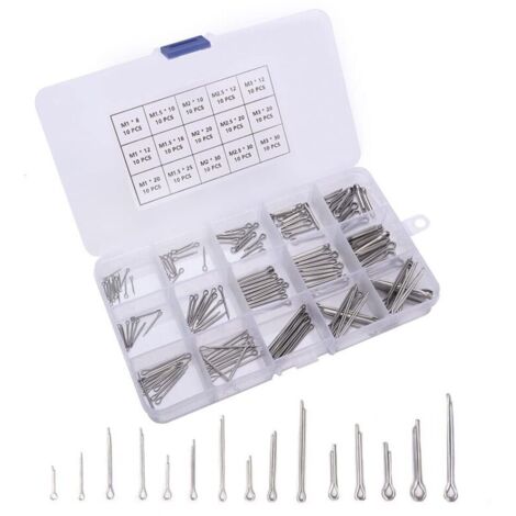 Bardusch-Kit de 150 Goupilles Fendues Inox (15 Tailles) avec Boîte, pour Automobile, Mécanique et Atelier (1/5)
