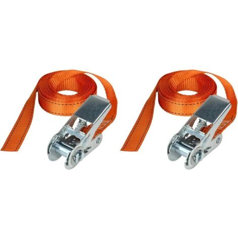 Bardusch-3209EURDAT Sangle à Cliquet, Orange, 5m x 25mm Sangle (Lot de 2) (1/4)