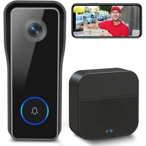 Bardusch-Sonnette extérieure 2K HD WiFi, étanche, batterie, PIR, SD/cloud, bidirectionnel. (1/4)