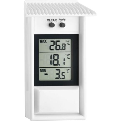 Bardusch-thermomètre numérique , 30.1053, résistant aux intempéries, utilisable à l'intérieur ou à l'extérieur, blanc. (1/4)