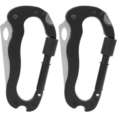 Bardusch-2pcs Mousqueton de Survie Extérieur en D Boucle à Suspension Rapide de Camping Multifonction 5 en 1 (1/5)