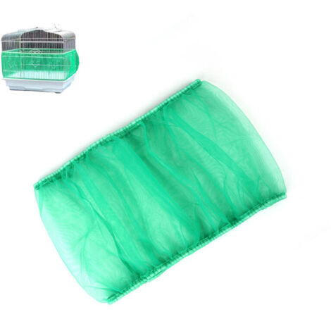 Bardusch-Filet de protection universel pour cage à oiseaux, housse de protection pour filet de protection, housse en filet pour perroquet, jupe extensible en filet doux et aéré pour cage (vert)...