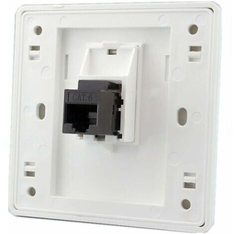 Bardusch-Prise réseau double passage Gigabit CAT6 femelle vers femelle RJ45 LAN panneau avant prise Internet droite, 86x86mm 1pc (1/5)