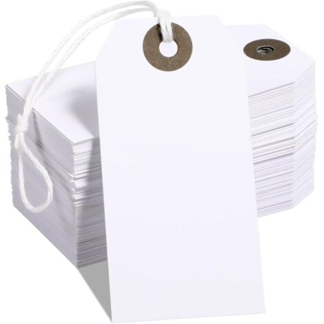 Bardusch-100 étiquettes prix avec ficelle, petites, suspendues, pour vente détail, sacs cadeaux, artisanat. (1/4)