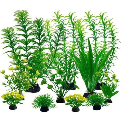 Bardusch-11 Pièces Plantes Artificielle pour Aquarium et Terrarium, Plante de Décoration (Plant A) (1/3)