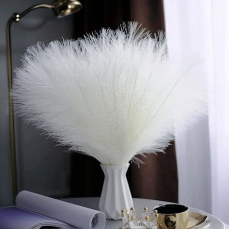 Bardusch-30 pampas artificielles séchées 55 cm blanches, décoration bohème pour mariage, salon, maison (1/5)
